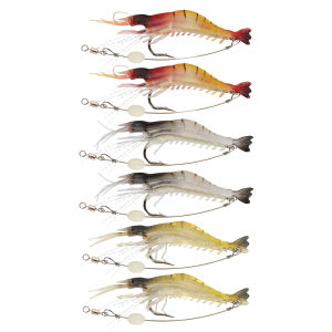 Goture | Goture Soft Shrimp Lures Fishing Saltwater Luminous Shrimp Bait Set Fishing Lures with Sharp Hooks for Freshwater Saltwater