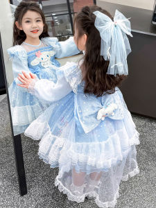 Princess Style Long Sleeve Princess Dress for Girls Baby Clothes Cute Corgi Meilidi Spring Autumn New Style Fashionable Dress