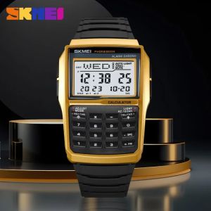 SKMEI 2255 Digital Mens Wristwatches Dual Time Sports calculator Watch for Men Countdown Casual Phone Book Montre Homme 1960