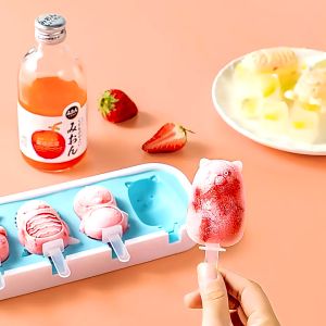 Silicone Popsicle Mold Cartoon Silicone Ice Cream Mold Mini Ice Cream Mould DIY Fruit Silicone Childrens Homemade Popsicle Mold Artifact