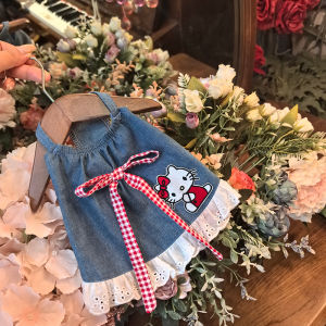 Small Dog Teddy Bichon Maltese Yorkshire Pet Cat Dog Clothes Anti-Lint Denim Skirt Fall and Winter