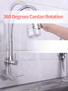 Swivel Flexible 360° Rotation Sprayer Black Single Cold Kitchen Sink Faucet