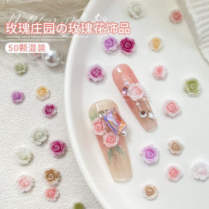 Rose Flower Nail Art Decorations 3D Mixed Size Gradient Carving Camellia Flower Nail Drills Internet Famous Products