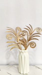 Bunga Daun Artificial Phoenix Gold & Tanaman Palsu Bunga Plastik