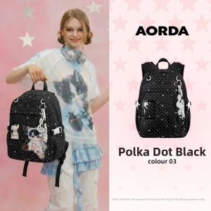 AORDA | White Polka Dot Lightweight Large Capacity Backpack