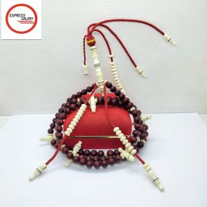 tasbih tijani kayu akar bahar merah kombinasi tulang kerbau D35