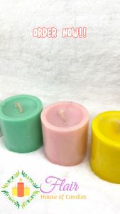 Flair #713 Colored Tomb Candle Smokeless Dripless and Decorative Candle Pillar Candle 1pc (10hrs burn time) 7.6cm tall