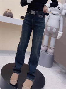 High Waist Straight Leg Jeans plus Size Womens Spring Autumn High Waist Wide Leg Floor Length Elastic Slimming Jeans