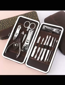 12 in 1 Manicure Set Stainless Steel Nail Clipper Set Nail Care Tools Grooming Kit with 12 Essential Tools