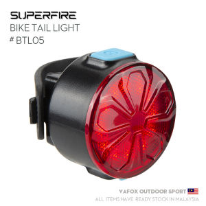 Superfire BTL05 Bike rear light 5 Light Mode Tail Light Rechargeable battery Micro USB charging IP65 Waterproof safety red light