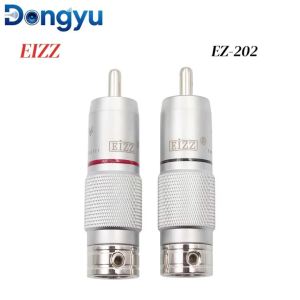 EIZZ EZ-202 Rhodium Plated Phosphor Bronze RCA Male Plug Lotus Connector for Tube Amplifier Speaker Cable