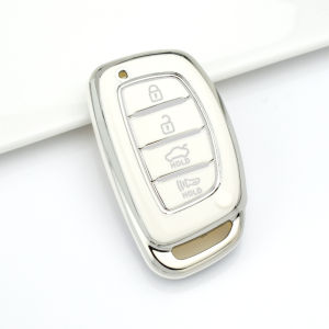 For Hyundai Ix35 Grand I10 Elantra 2017 Tucson Sonata Ix25 I20 Creta Santa Fe GLS Reina Keychain 4 Buttons TPU Key Cover Case