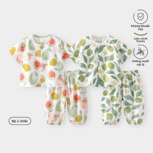 TONGLIANCHUXIN | Bộ Áo Tay Ngắn Và Quần Dài Mùa Hè Từ Bamboo Cotton Nhẹ Và Thoáng Khí
