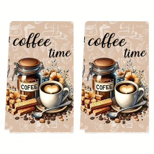 2-Pack Coffee Kitchen Towels Dish Towels Hand Towels Kitchen Decor Towels Neighbor Gifts Sweet Housewarming Gifts for Friends Mom Gifts Friend Birthday Gifts.