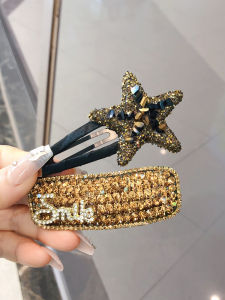 กิ๊บติดผมห้าดาวเกาหลีสุดหรูพร้อมเพชรและคริสตัลสําหรับผู้หญิงเครื่องประดับผมด้านข้างแฟชั่นระดับไฮเอนด์