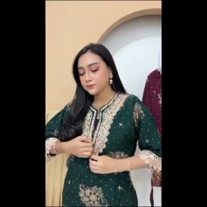 Setelan Wanita Arab Renda Bahan Rayon Motif Terbaru One Set Wanita Kekinian