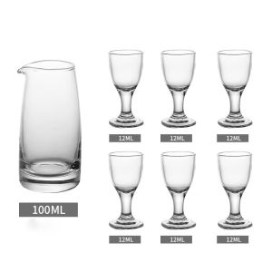 7pcs Wine Glasses Set 100ml Wine Dispenser + 6pcs Shot Glass 10ml/12ml/15ml Transparent Cups Set with Gift Box Drinkware Cups