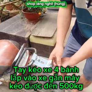 Tay kéo xe gấp gọn 4 bánh gắn vào xe điện xe máy tiện dụng