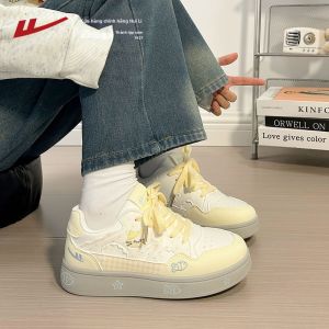 Warrior | Giày Sneaker Nữ Học Sinh Họa Tiết Mèo Cá Thoáng Khí Phong Cách Casual
