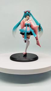 Bandai | 20cm Exquisite Hatsune Miku Kimono Anime Figure Cherry PVC Model Toys Kawaii Girl Figurine Collectible Doll Room Ornaments Gifts