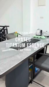 STARLEAD Meja Teh Batu Sinter Chateu Titanium Essence - Meja Kerja Meja Tamu Batu Sinter Table