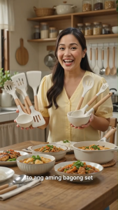 Nipiin Silicone Kitchenware Cooking Utensils Set Non-Stick Spatula Slotted Turner Soup Ladle Wooden Handle Kitchenware