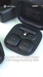 LM210 - Mic Clip On LENYES LM-210 Wireless Microphone Bluetooth Live Stream Vlog Clip On Mic Portable Mikrofon HP Plug & Play Lavalier Noise Reduction