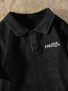 Nguyên Chất Cotton Áo Sơ Mi Nam Ngắn Tay Mùa Hè Thường Ngày Retro Có Thể Giặt Dáng Rộng Với Cổ Tròn Họa Tiết Hình Học