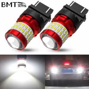 BMTxms 2pcs Canbus T25 3157 P27W LED Reverse Light White RED Brake DRL Lamp For JEEP Chevrolet Ford Edge Escape 150 F250 F350