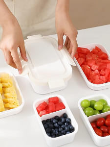 LILIER Lunch Box Detachable Compartment Microwave Safe Refrigerator Fruit Preservation Lunch Box