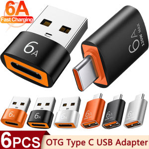 6A USB To Type-C and TypeC to USB OTG Converter USB 3.0 Adapter Compatible with Samsung Xiaomi PC MacBook Pro USB C Charging Connector