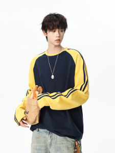 WUKONGYOUHUO | Vintage Contrasting Shoulder Long Sleeve T-Shirt