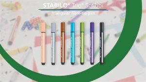 STABILO Trio Scribbi Felt Tip Pen Super washable ink - wallet of 8/14 assorted colours