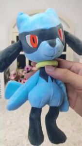 Takara Tomy | Riolu Lucario Pokemon Plush Toy Mega Riolu Lucario Evolved Cartoon Anime Games Soft Stuffed Doll Halloween Christmas Gifts