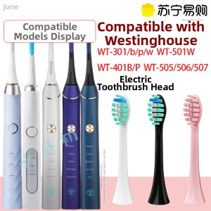 June Sixth Initial Electric Toothbrush Head Replacement for Westinghouse WT-301/401/501/505/506/507 Hardness Grade Adult Deep Cleaning