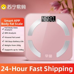 High Precision Small Electronic Weight Scale Household Body Fat Analyzer Rechargeable Health Care Equipment LCD Display Square Shape