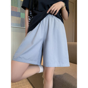 Khaki Short Pants Womens Summer Thin High Waist Casual Wide Leg Small Size Sports Five-Point Pants Outerwear Casual Trousers