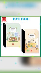 Lốc 4 quyển sổ bìa bồi 200 trang A4 Lesson Hồng Hà may gáy kẻ ngang có lề 4603