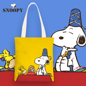 Snoopy Anime Canvas Bag Womens Single Shoulder Simple Bag Junior High School Tutoring Bag Shopping Handbag