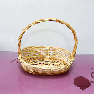 Handheld Willow Woven Fruit Basket Gift Packaging Basket Shopping Display Storage Basket Family Storage Utensils Chinese Style