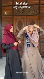 ALYAHIJAB - Zyva Bergo Size S | Bergo Instan Pad | Jersey