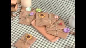 Retro Kraft Paper Greeting Card Dried Flowers Greeting Card Creative Handmade With Natural Twist DIY Blessing Card Vacation