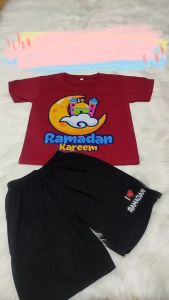 Setelan Baju Anak Marhaban Yaa Ramadan Laki-laki dan Perempuan Usia 1-10 Tahun / Set Anak Ramadan