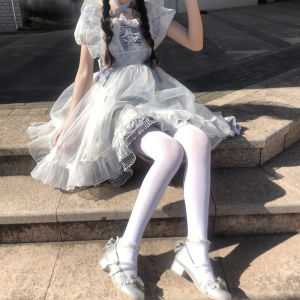 Sweet Cute White Milk Color Cosplay Stockings Japanese Style Initial Sweetness Transparent Fairy Atmosphere Beautiful Leg Shape Velvet Pantyhose