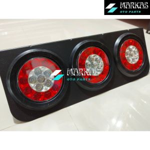 Sebelah Lampu Led Stop Lamp Truck 12volt - 24volt Model 403 / 303 Merah Putih Lampu Rem Belakang Truk Canter Hino Lohan Fuso Quester dll Universal 1Buah