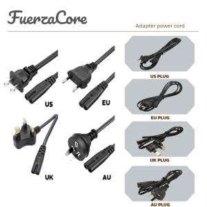 Power adapter cable charging cable EU US Australia UK four major standards new durable double plug 1.2 suitable for tablets etc.