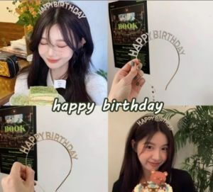 Hạnh Phúc bờm cho tiệc sinh nhật vương miện Rhinestone sinh nhật bờm tóc hairband đạo cụ chụp ảnh phụ kiện tóc dùng cho tiệc tùng cho nữ Phụ nữ