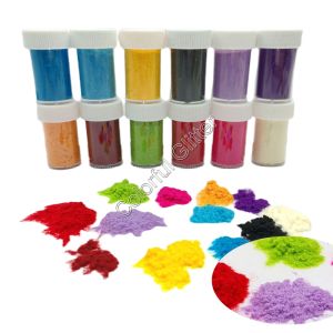12 สี 3D Candy เล็บ Multi-สี Fuzzy เส้นใยไนลอน Flocking ผงกํามะหยี่สําหรับ DIY เล็บเคล็ดลับ Art หัตถกรรม Glitter ตกแต่ง