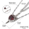 Snow White and the Huntsman Couple Necklace Heart and Sword Charm Necklace for Women Romantic Valentine's Day Jewelry Gift. 