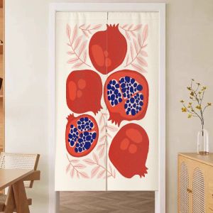VIKAMA Abstract Fruit Japanese Door Curtain Simple Aesthetic Noren Minimalist Kitchen Bedroom Partition Curtain Home Decor